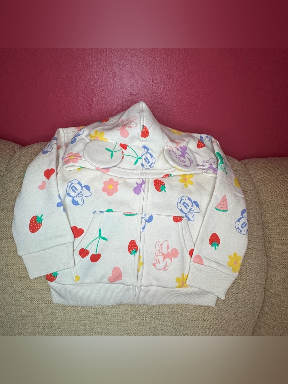 🆕 NWT Baby GAP x Disney Minnie Hooded Zip-Up w/ Ears 🆕 - Picture 10 of 13